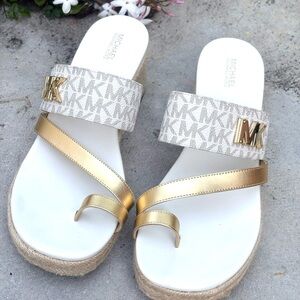 Michael Kors Espadrille Platform Sidney Tie Loop Slide Sandals